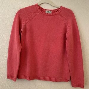 L.L. Bean Marled Salmon Pink Sweater